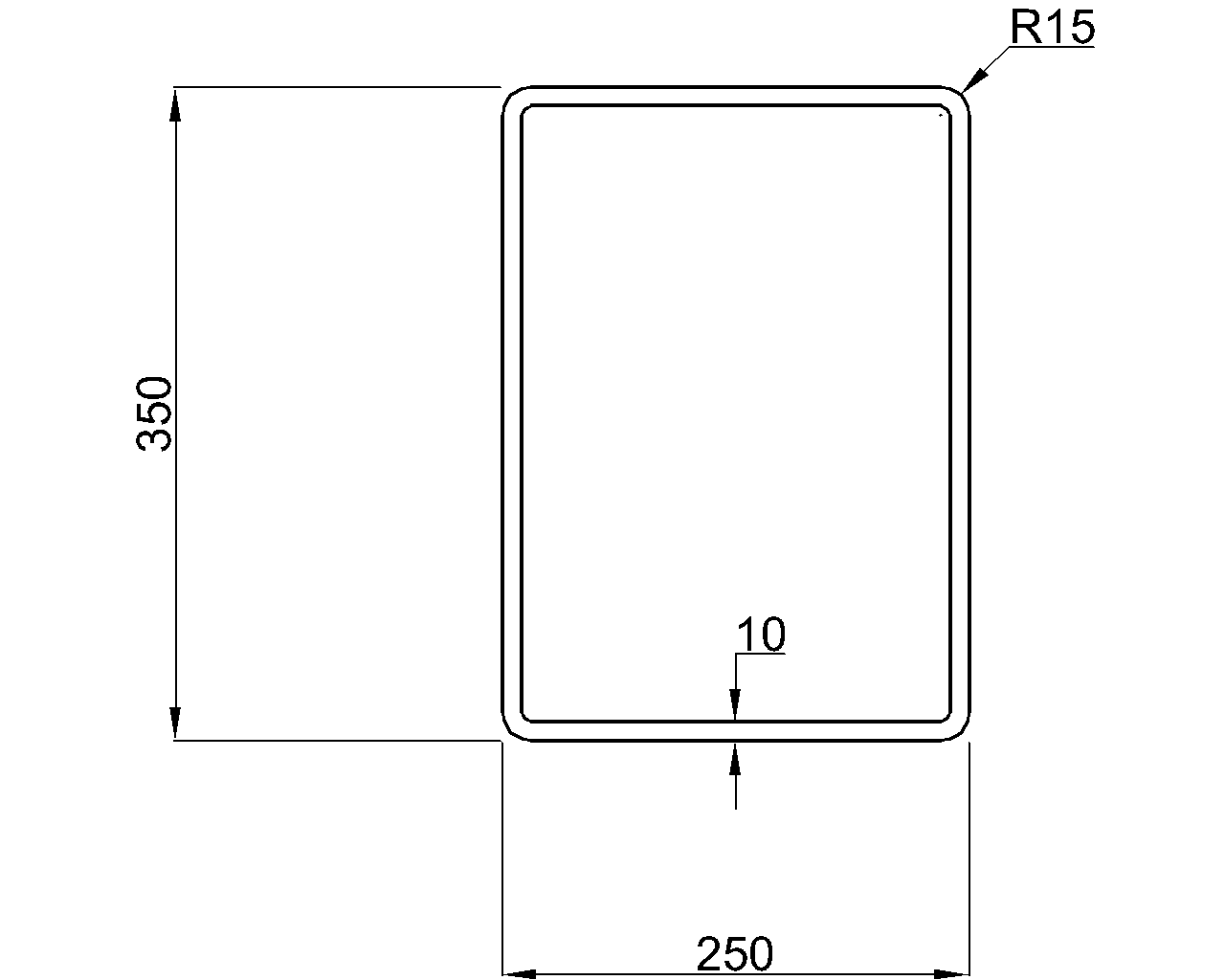 Celsius 355 RHS 350x250x10