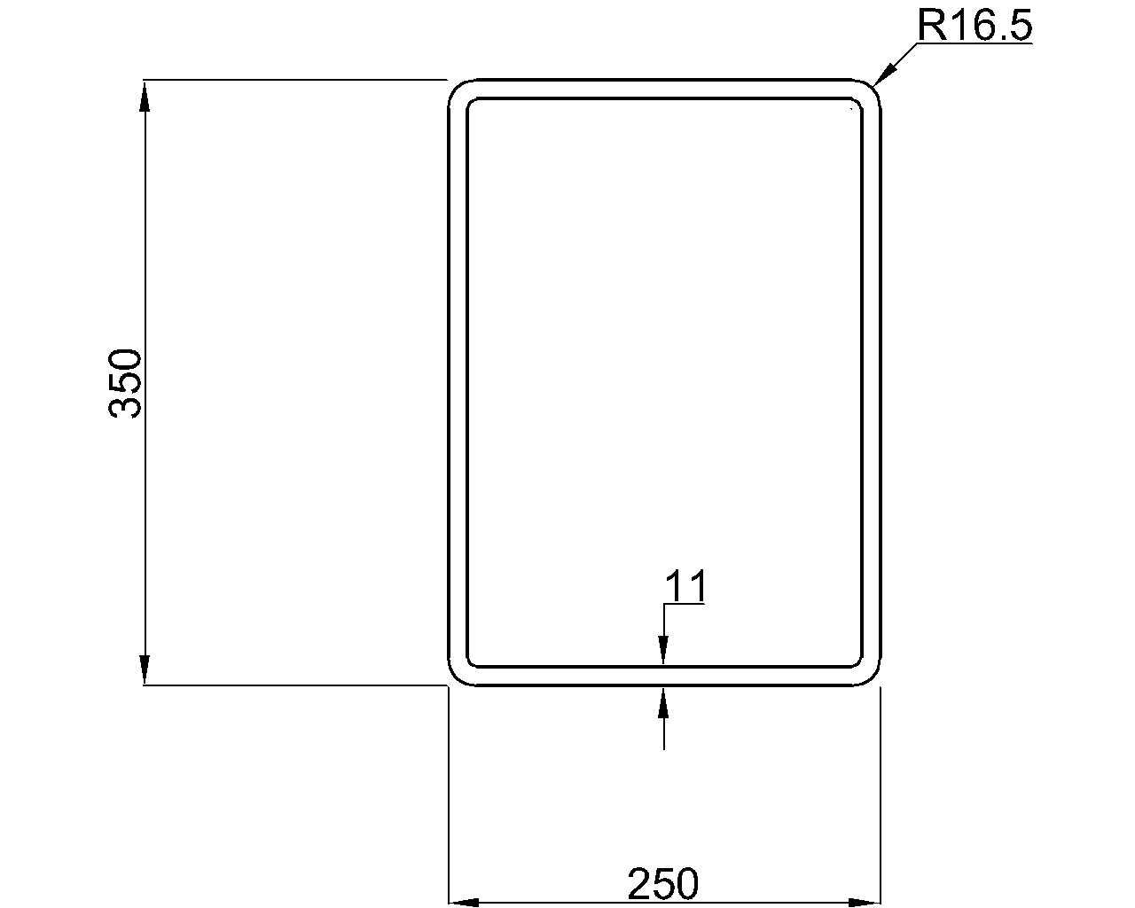 Celsius 355 RHS 350x250x11