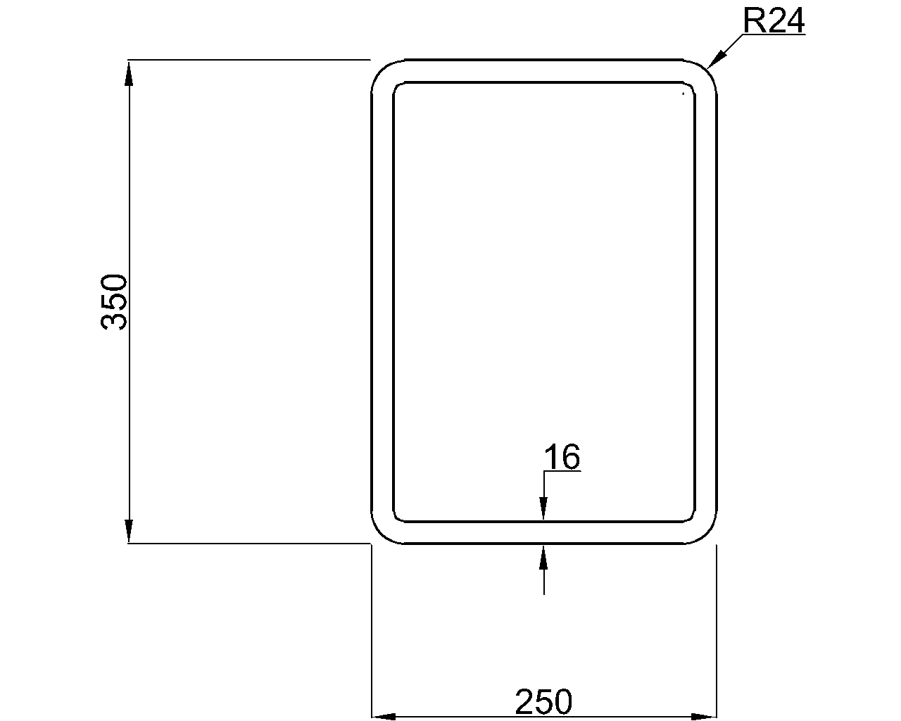 Celsius 355 RHS 350x250x16