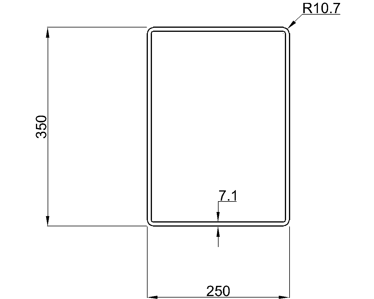 Celsius 355 RHS 350x250x7.1