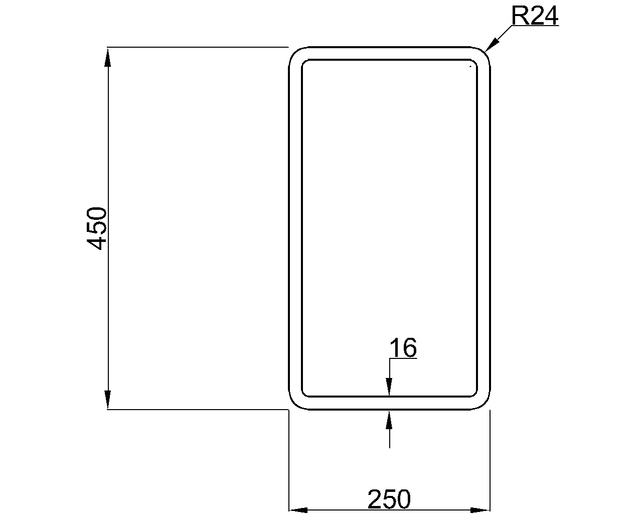 Celsius 355 RHS 450x250x16