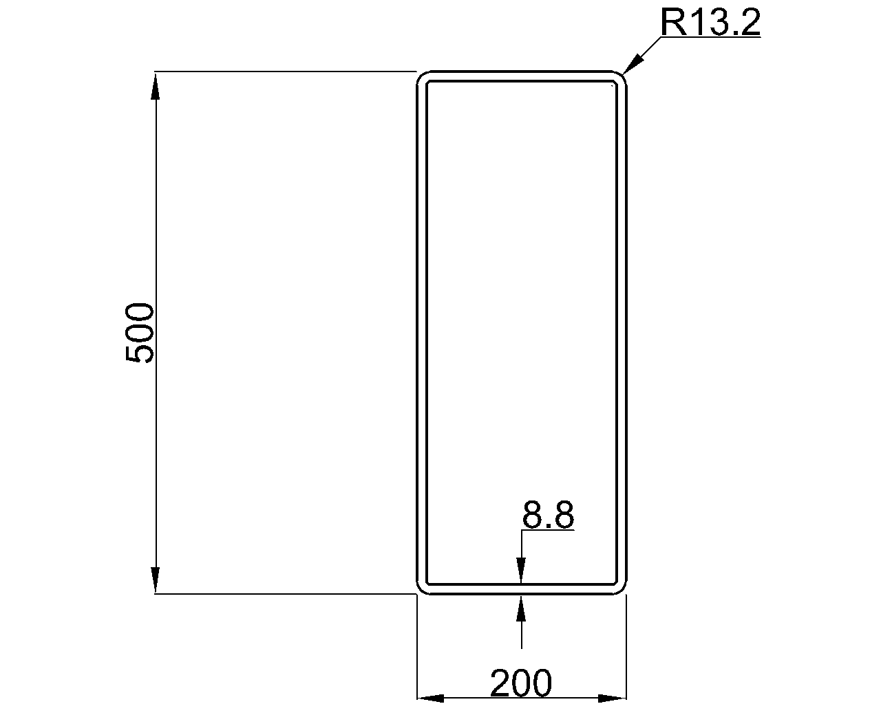 Celsius 355 RHS 500x200x8.8