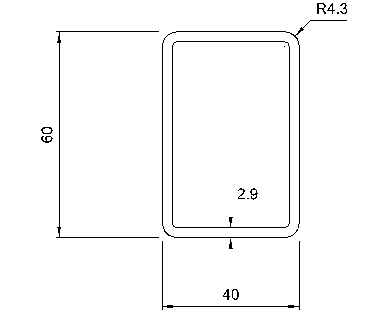 Celsius 355 RHS 60x40x2.9
