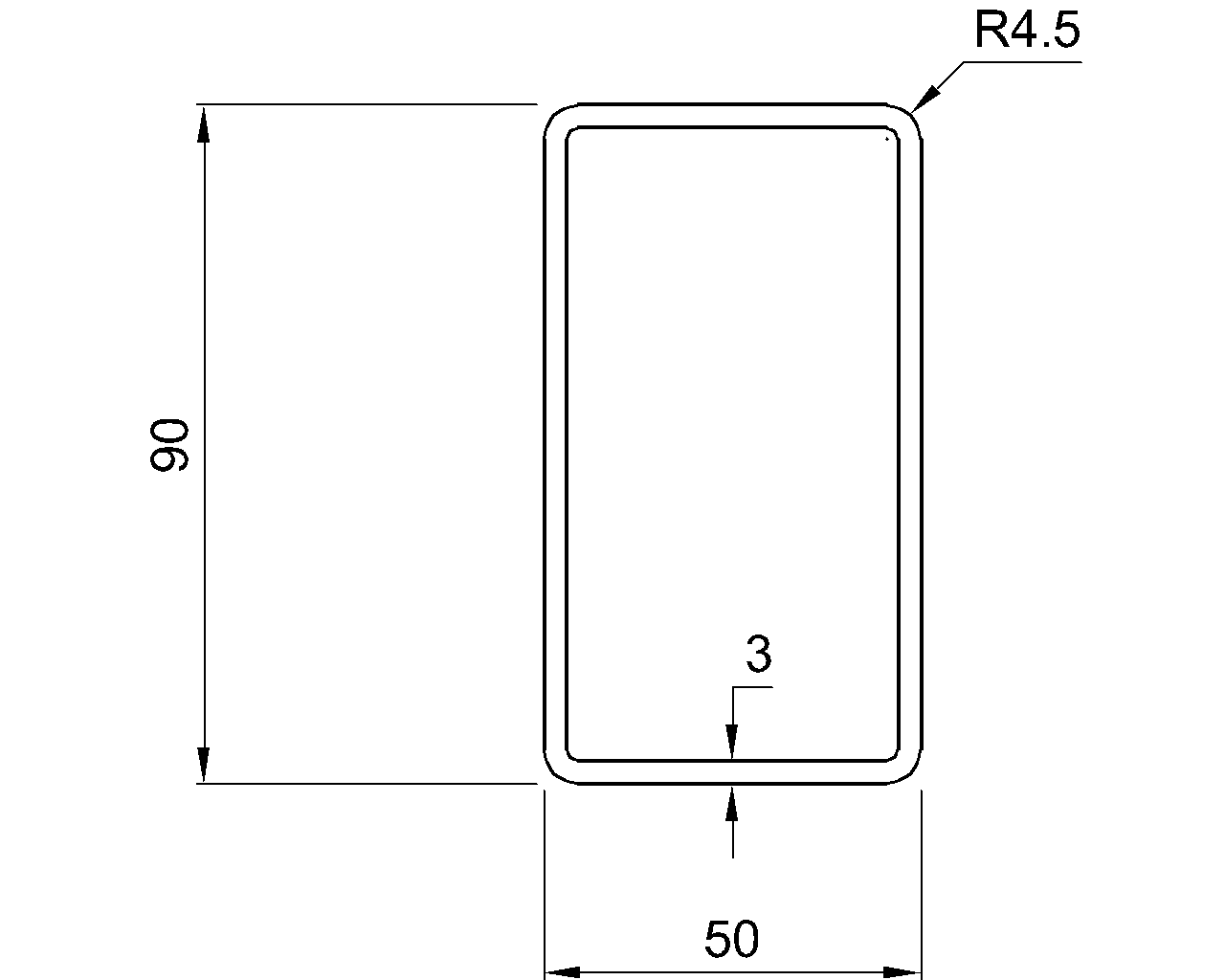 Celsius 355 RHS 90x50x3