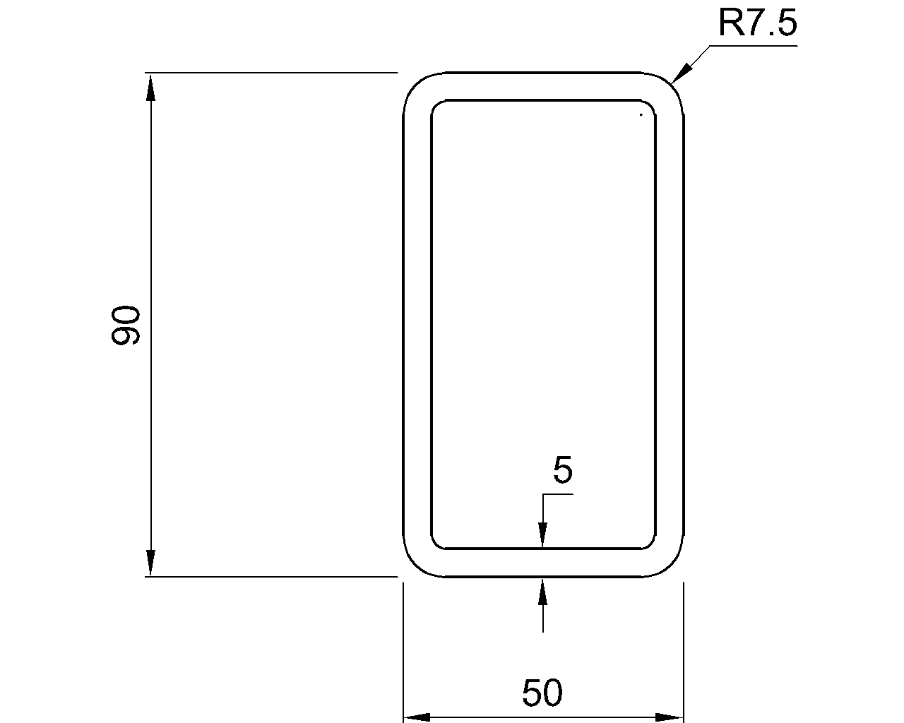 Celsius 355 RHS 90x50x5