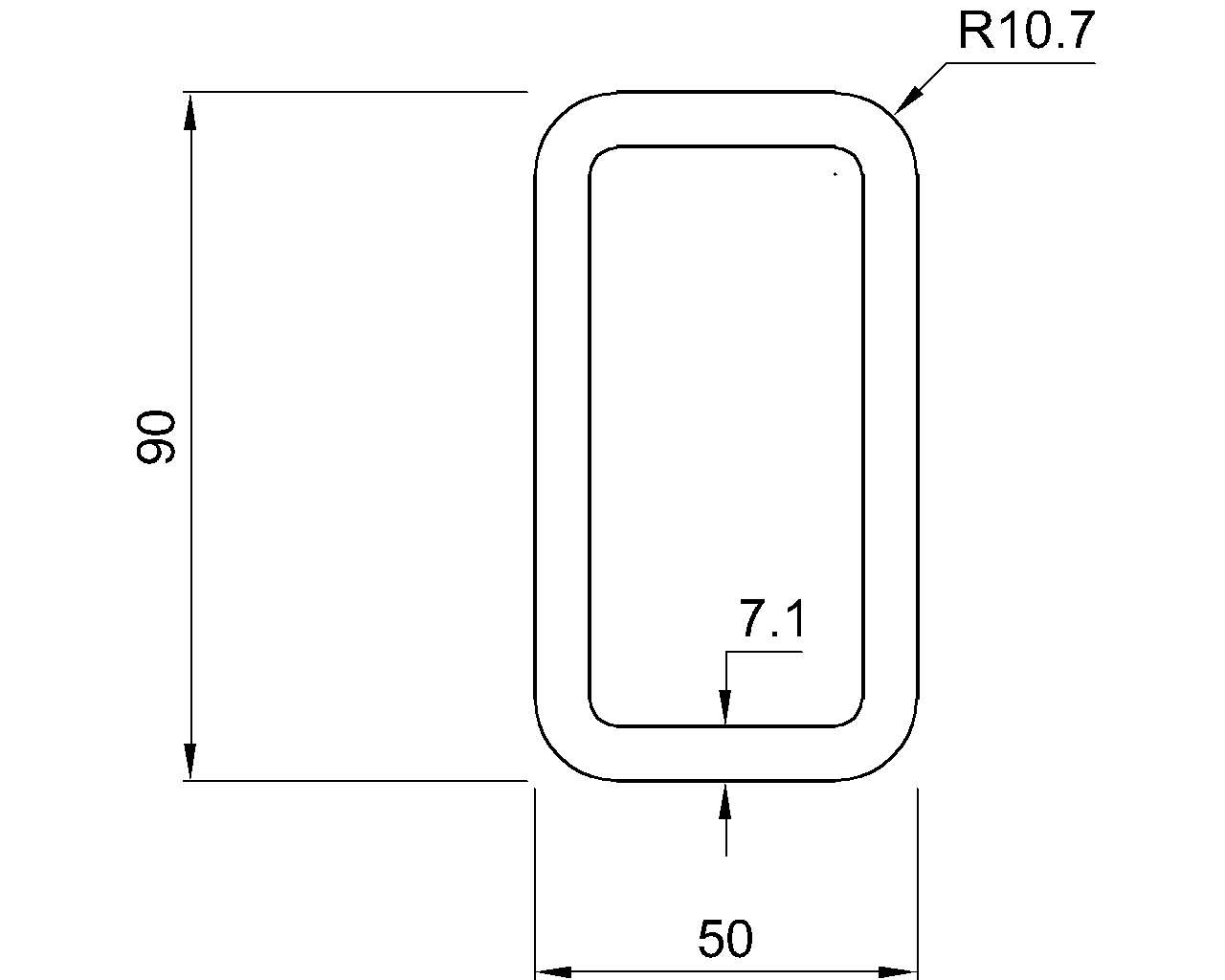 Celsius 355 RHS 90x50x7.1