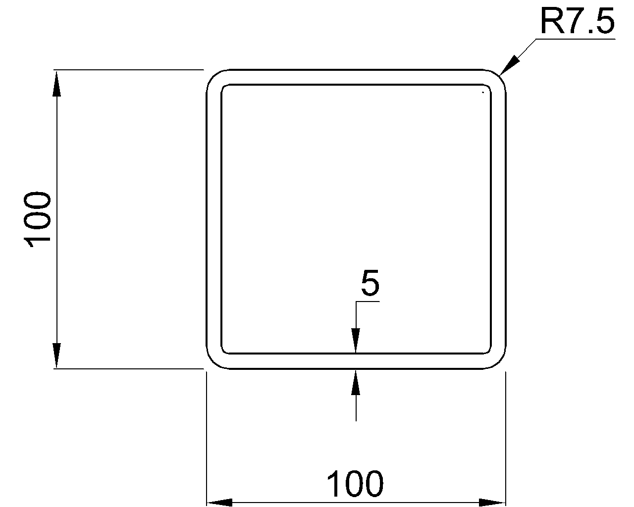 Celsius 355 SHS 100x100x5