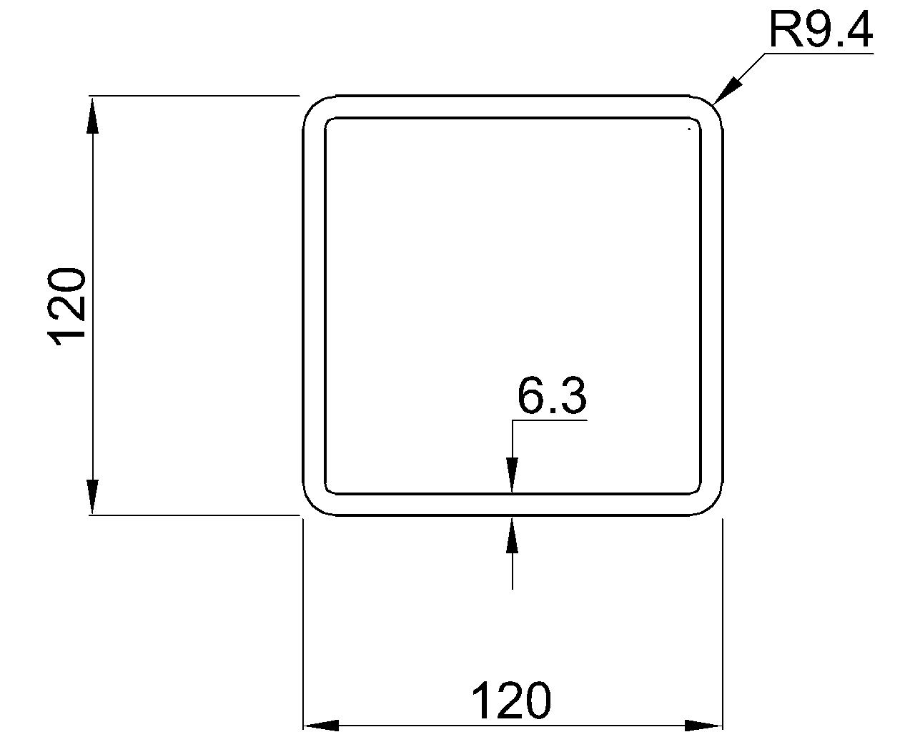 Celsius 355 SHS 120x120x6.3