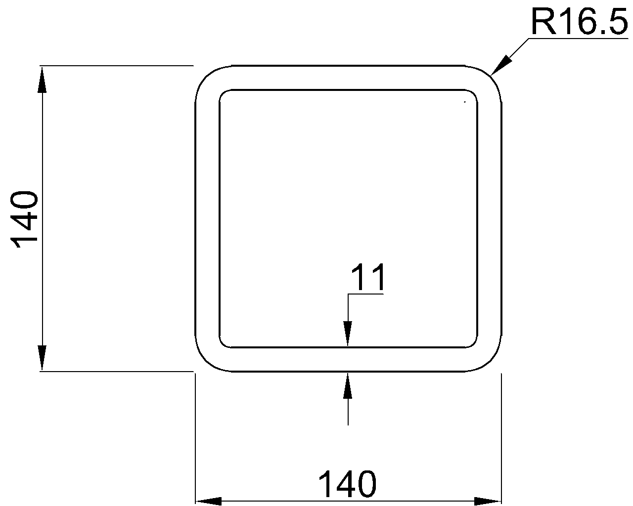 Celsius 355 SHS 140x140x11