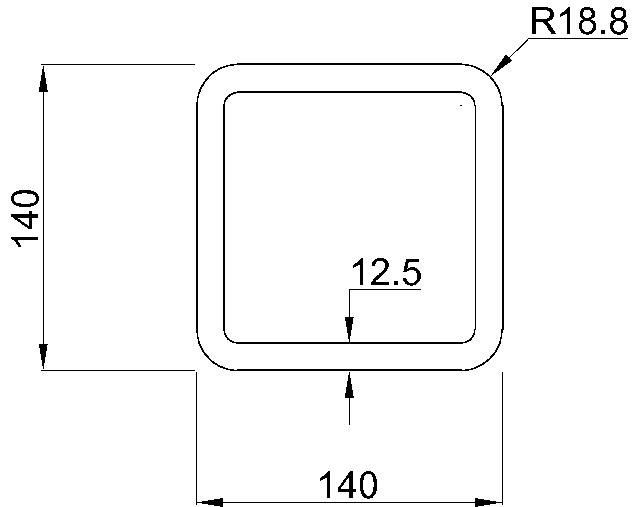 Celsius 355 SHS 140x140x12.5
