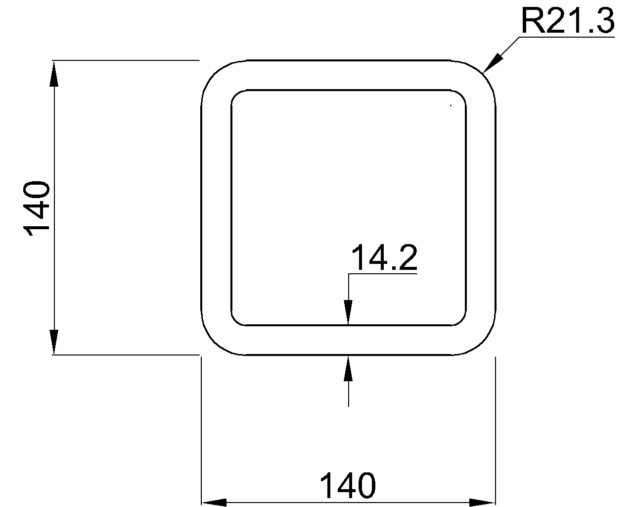 Celsius 355 SHS 140x140x14.2