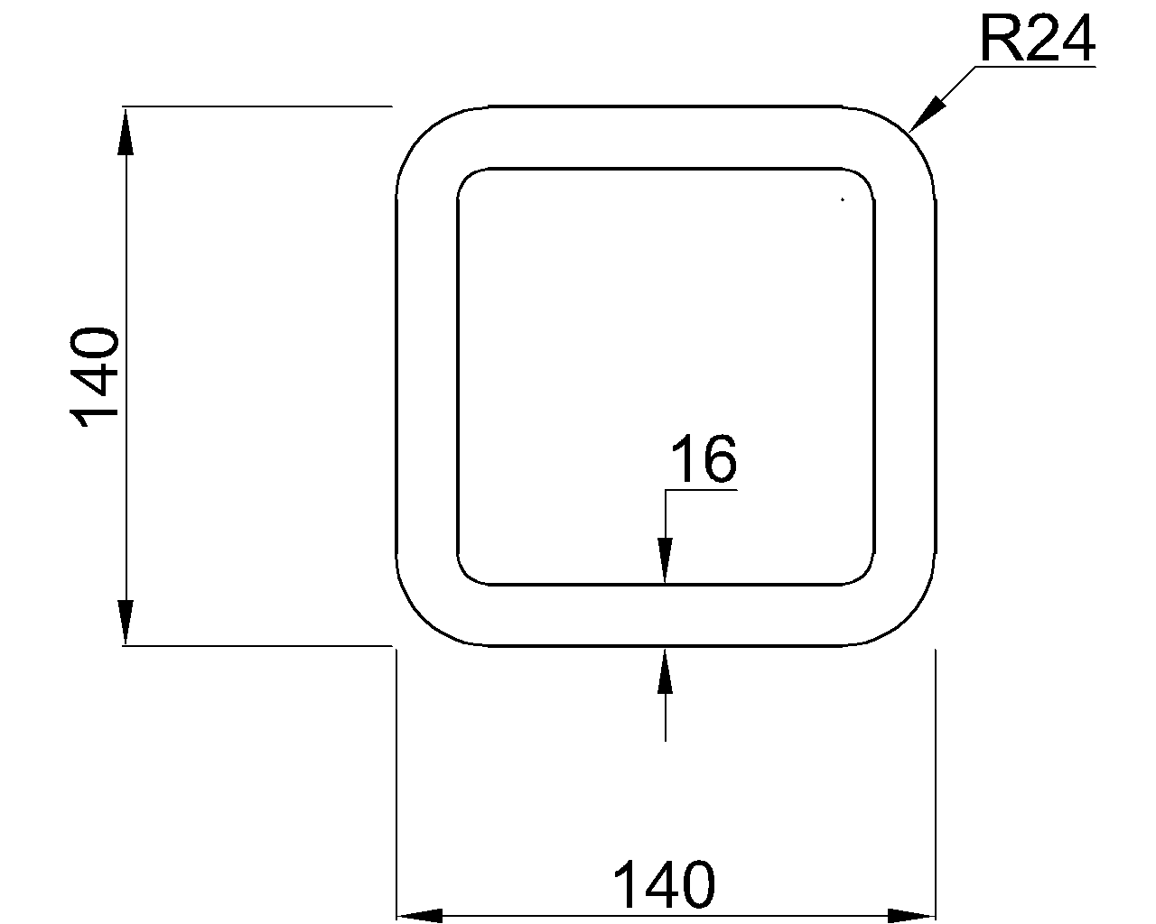 Celsius 355 SHS 140x140x16