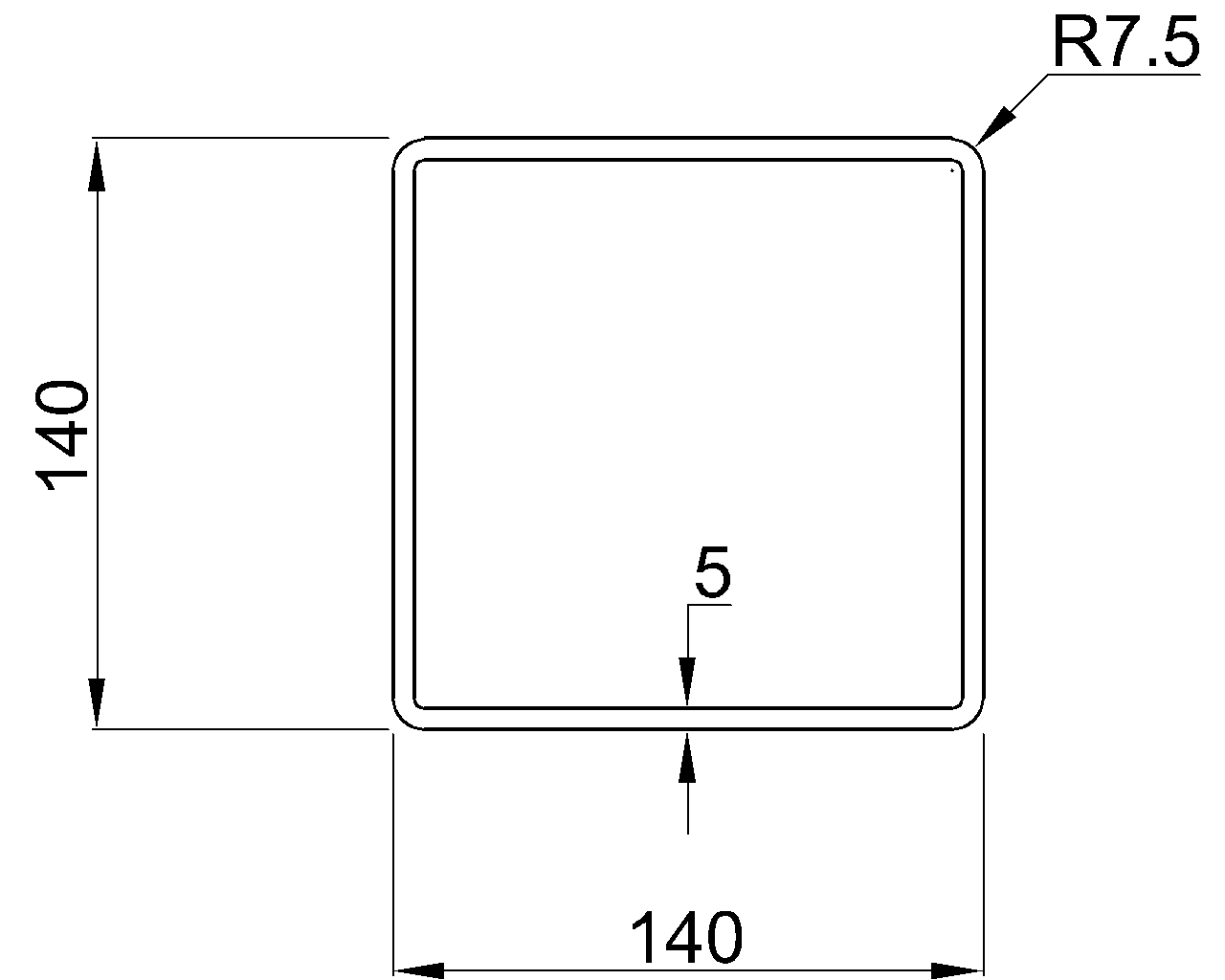 Celsius 355 SHS 140x140x5