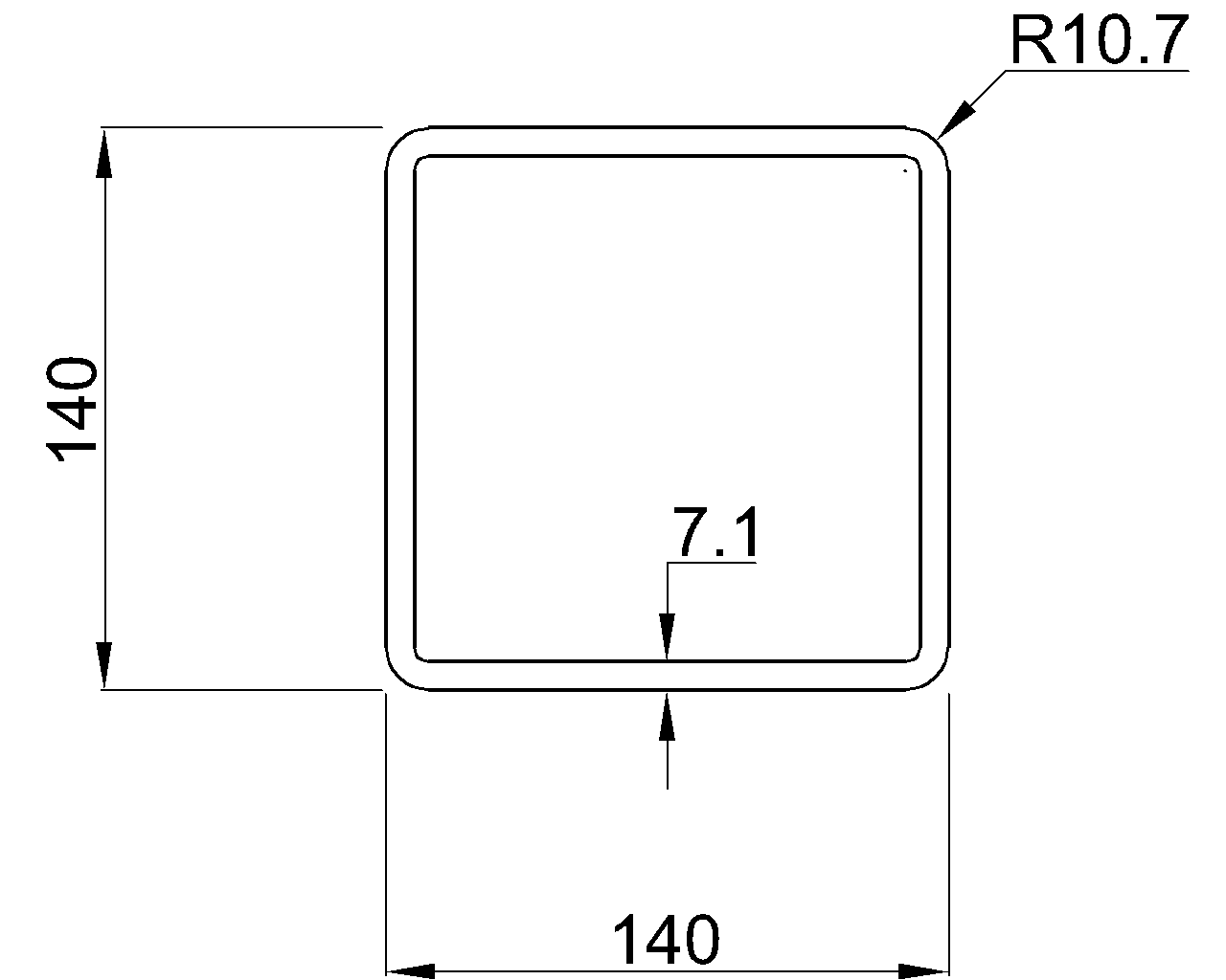 Celsius 355 SHS 140x140x7.1