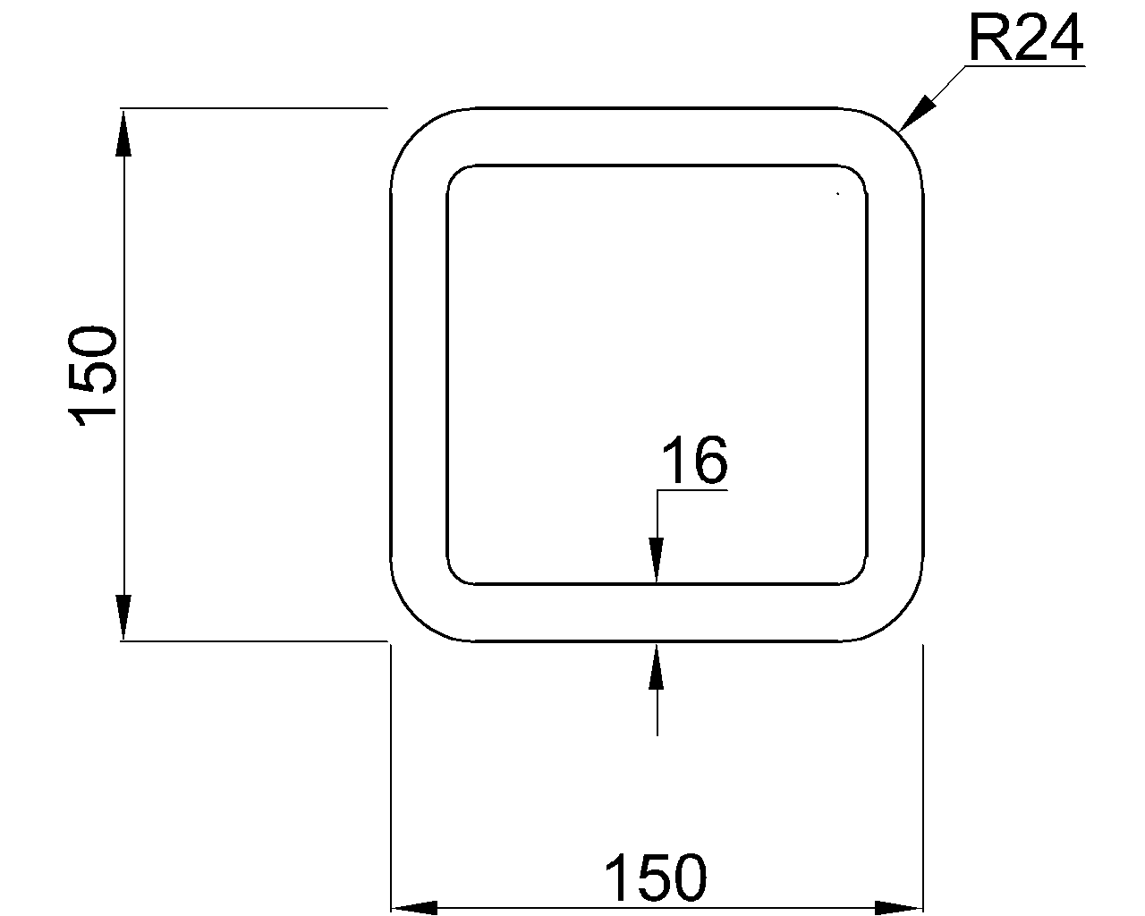 Celsius 355 SHS 150x150x16