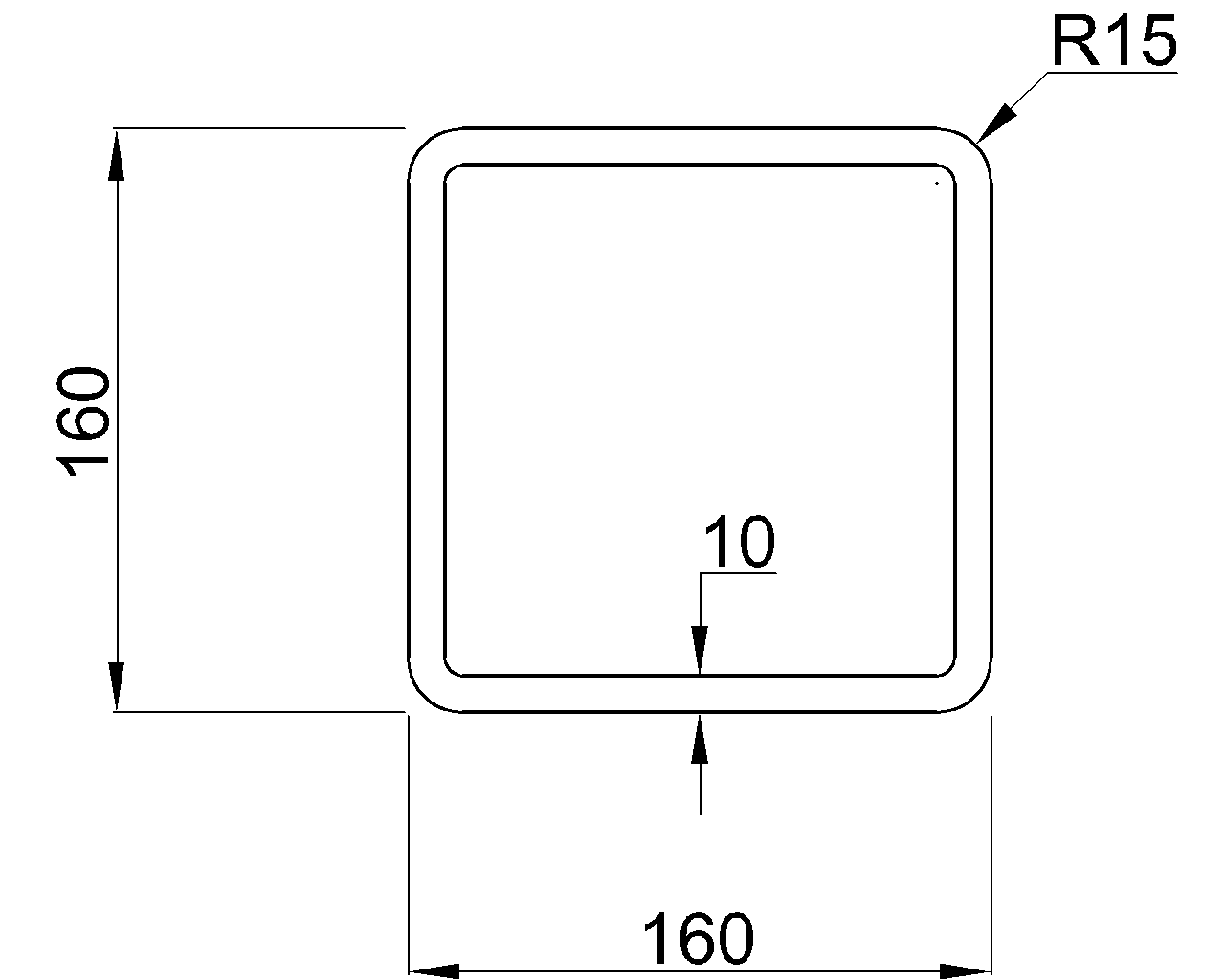 Celsius 355 SHS 160x160x10