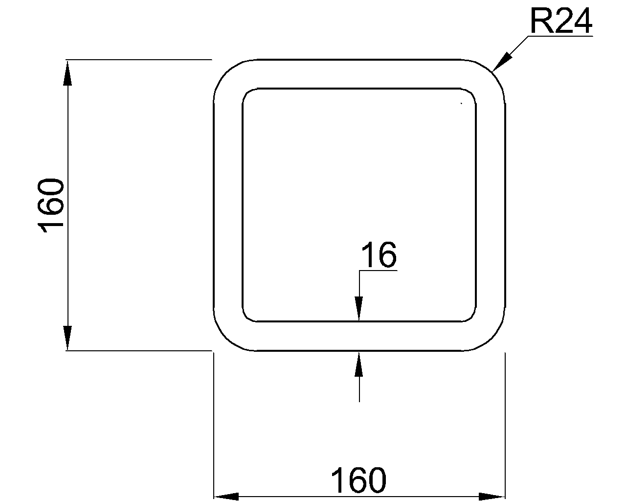 Celsius 355 SHS 160x160x16