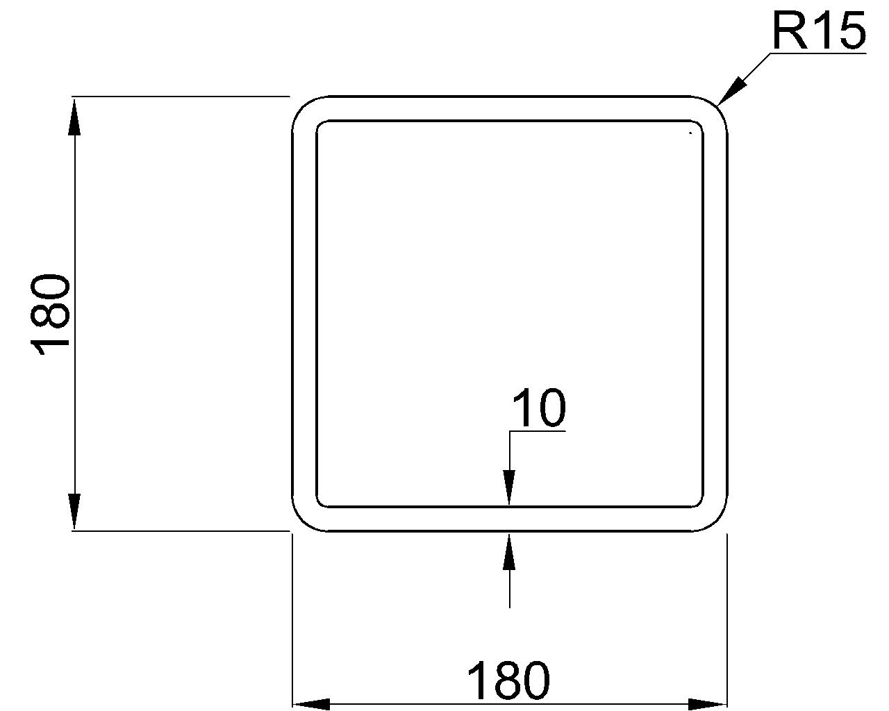 Celsius 355 SHS 180x180x10