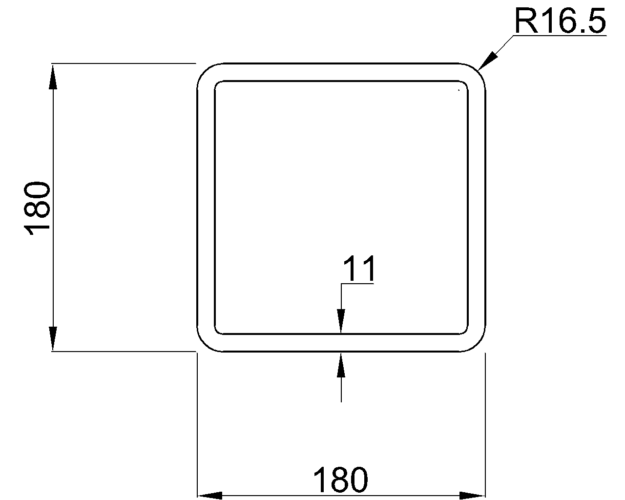 Celsius 355 SHS 180x180x11