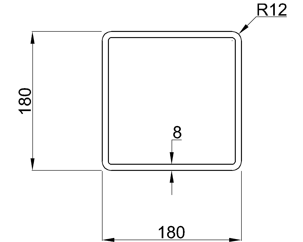 Celsius 355 SHS 180x180x8