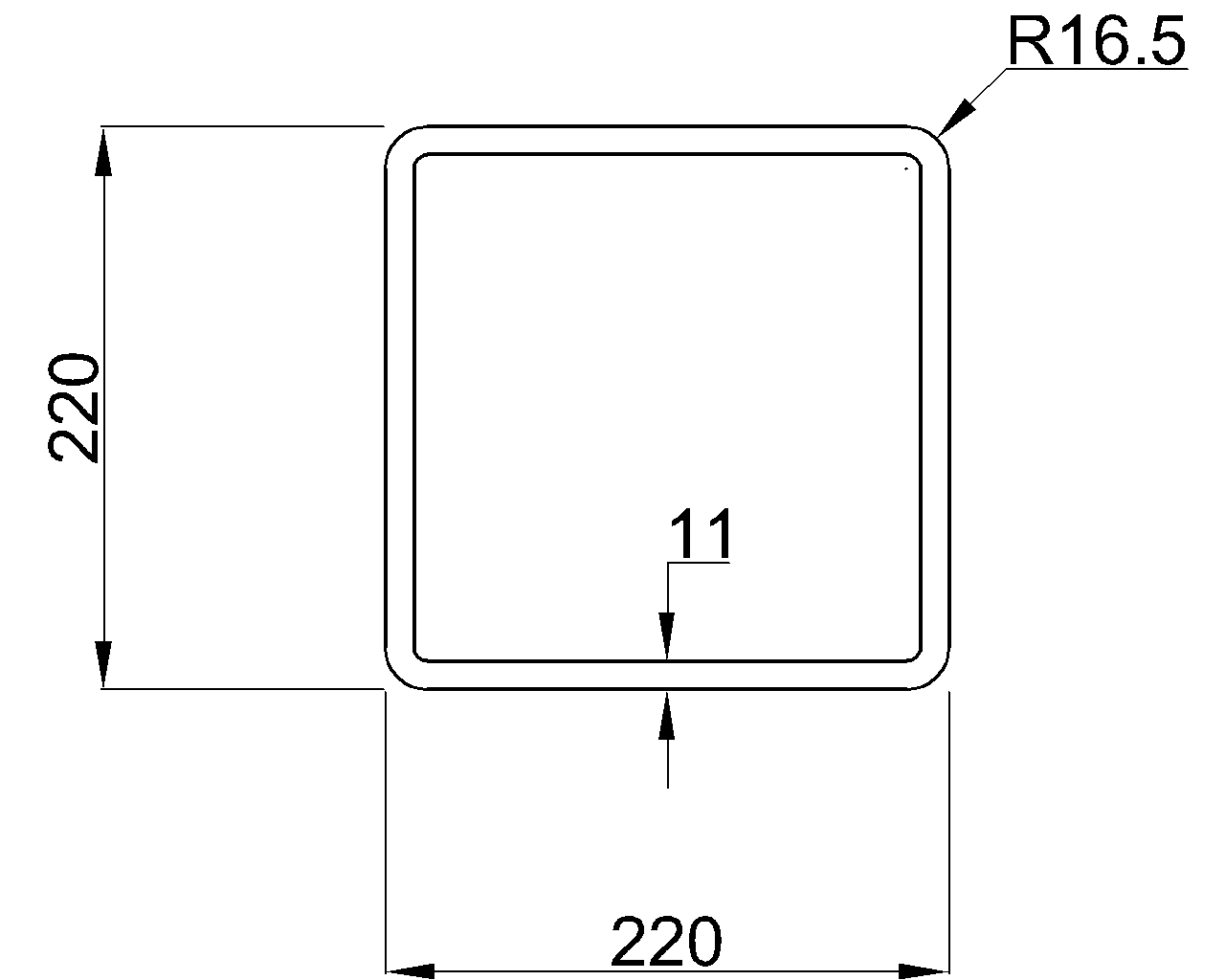 Celsius 355 SHS 220x220x11