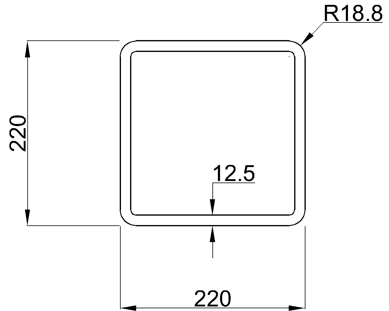 Celsius 355 SHS 220x220x12.5