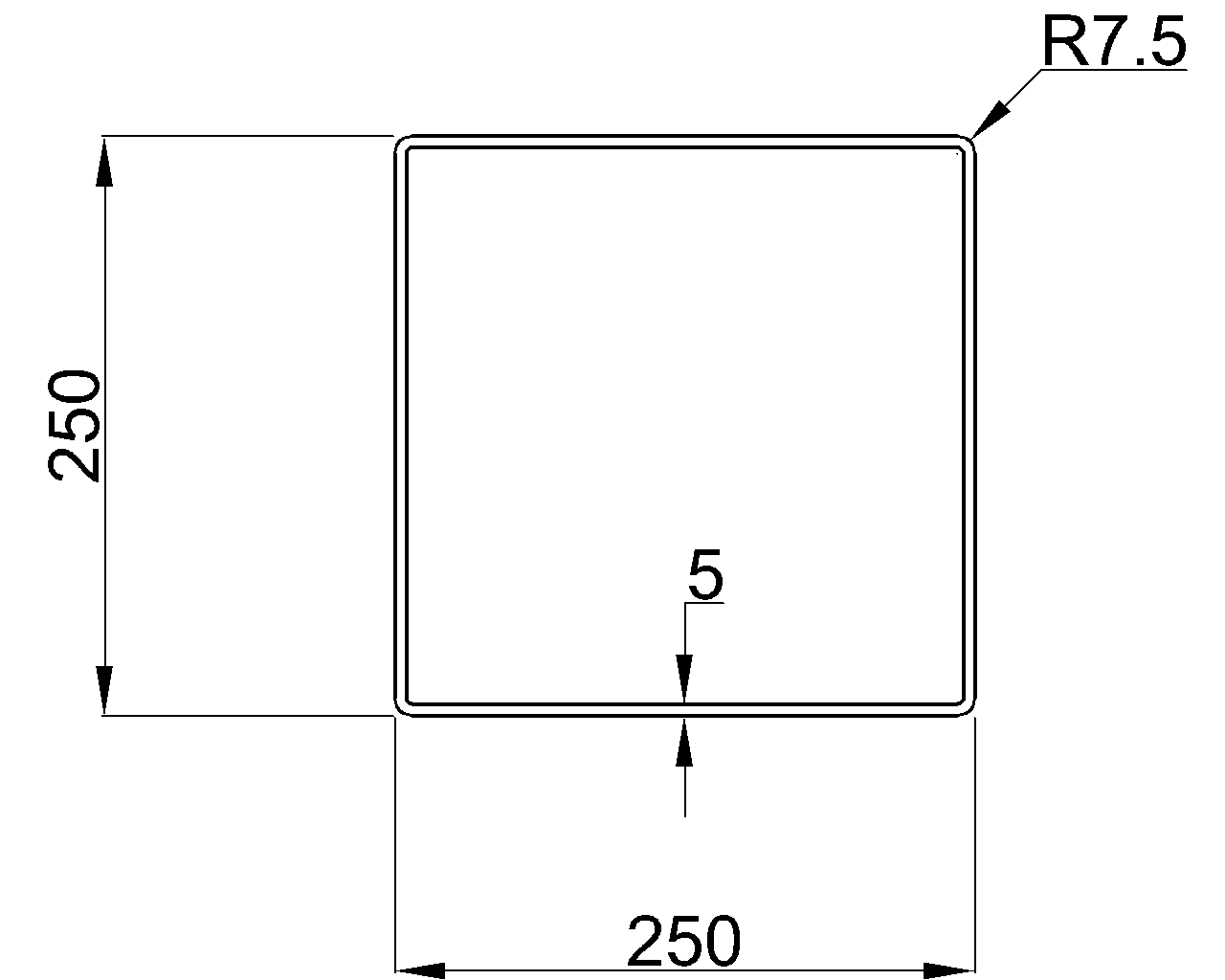 Celsius 355 SHS 250x250x5