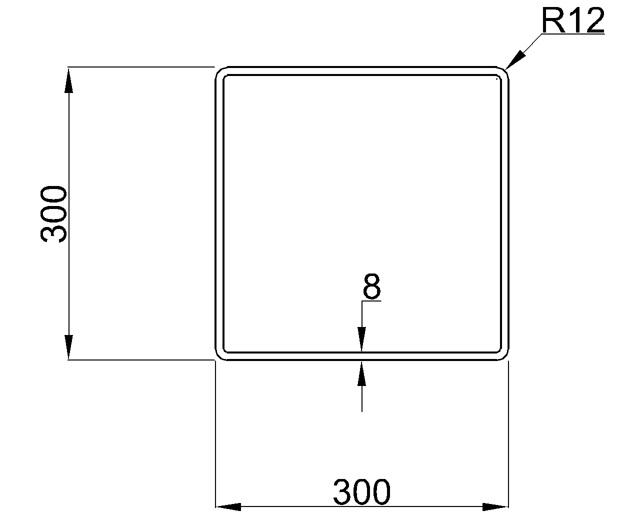Celsius 355 SHS 300x300x8