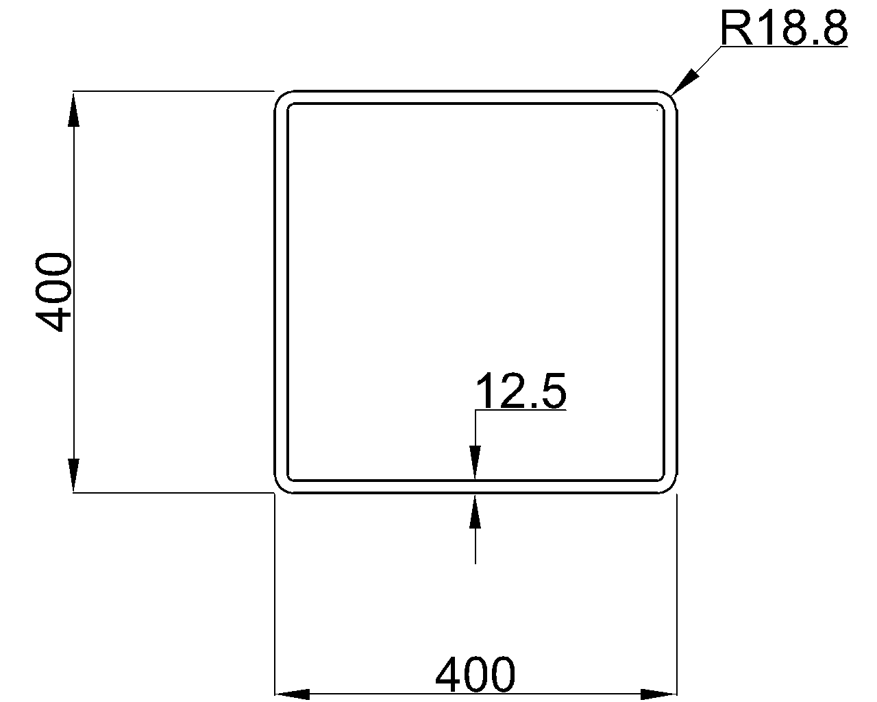 Celsius 355 SHS 400x400x12.5