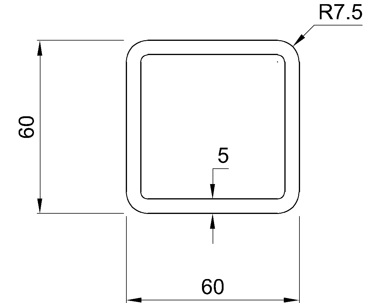 Celsius 355 SHS 60x60x5