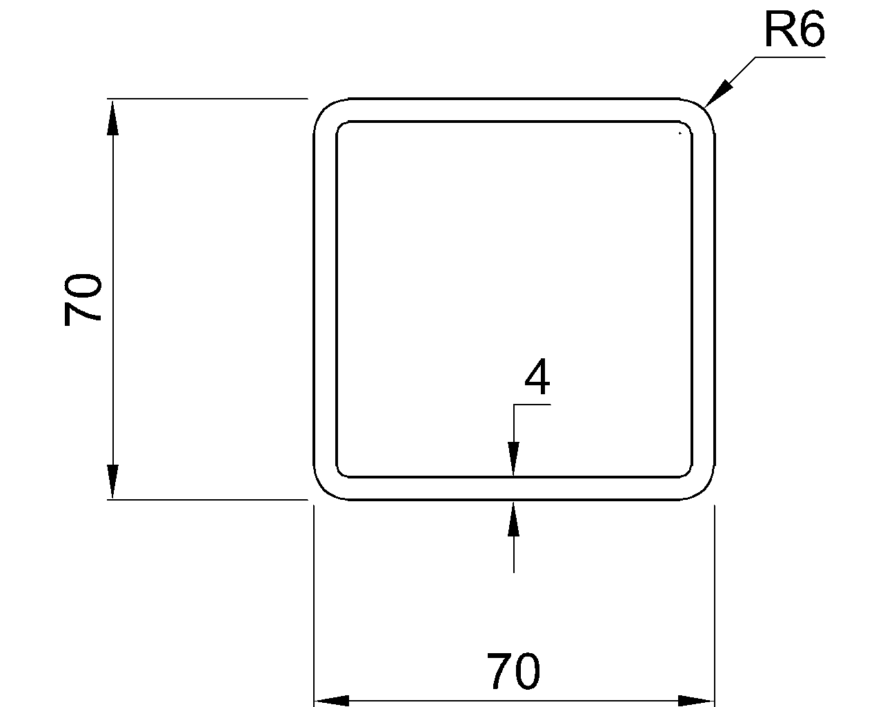 Celsius 355 SHS 70x70x4