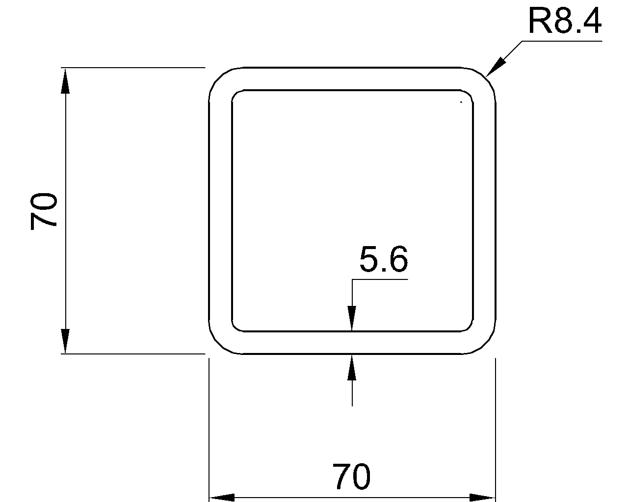 Celsius 355 SHS 70x70x5.6