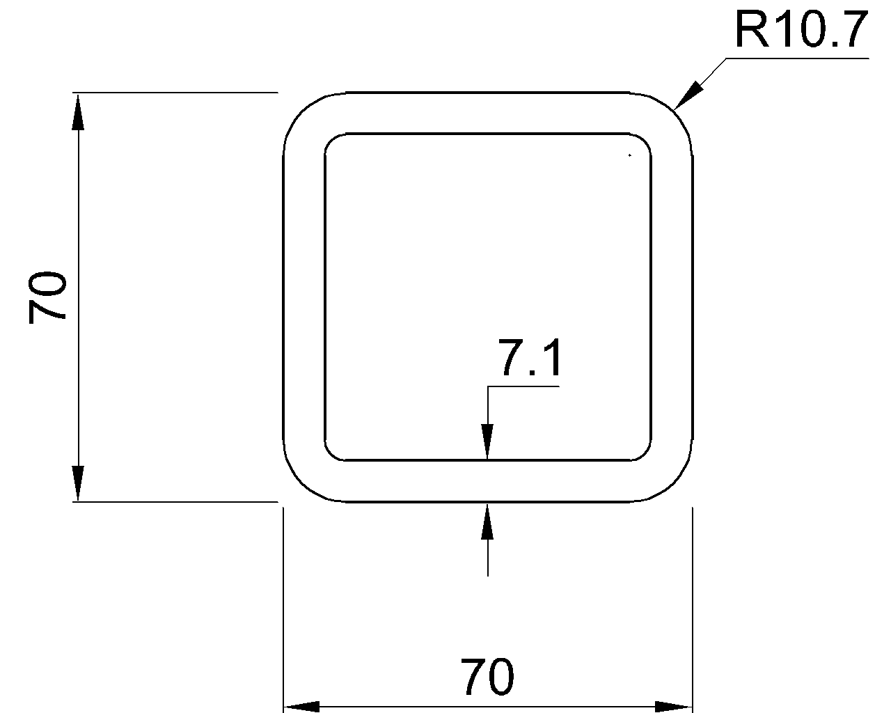 Celsius 355 SHS 70x70x7.1