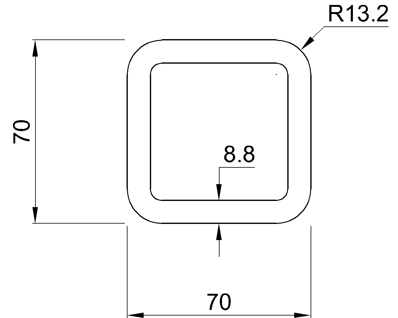 Celsius 355 SHS 70x70x8.8