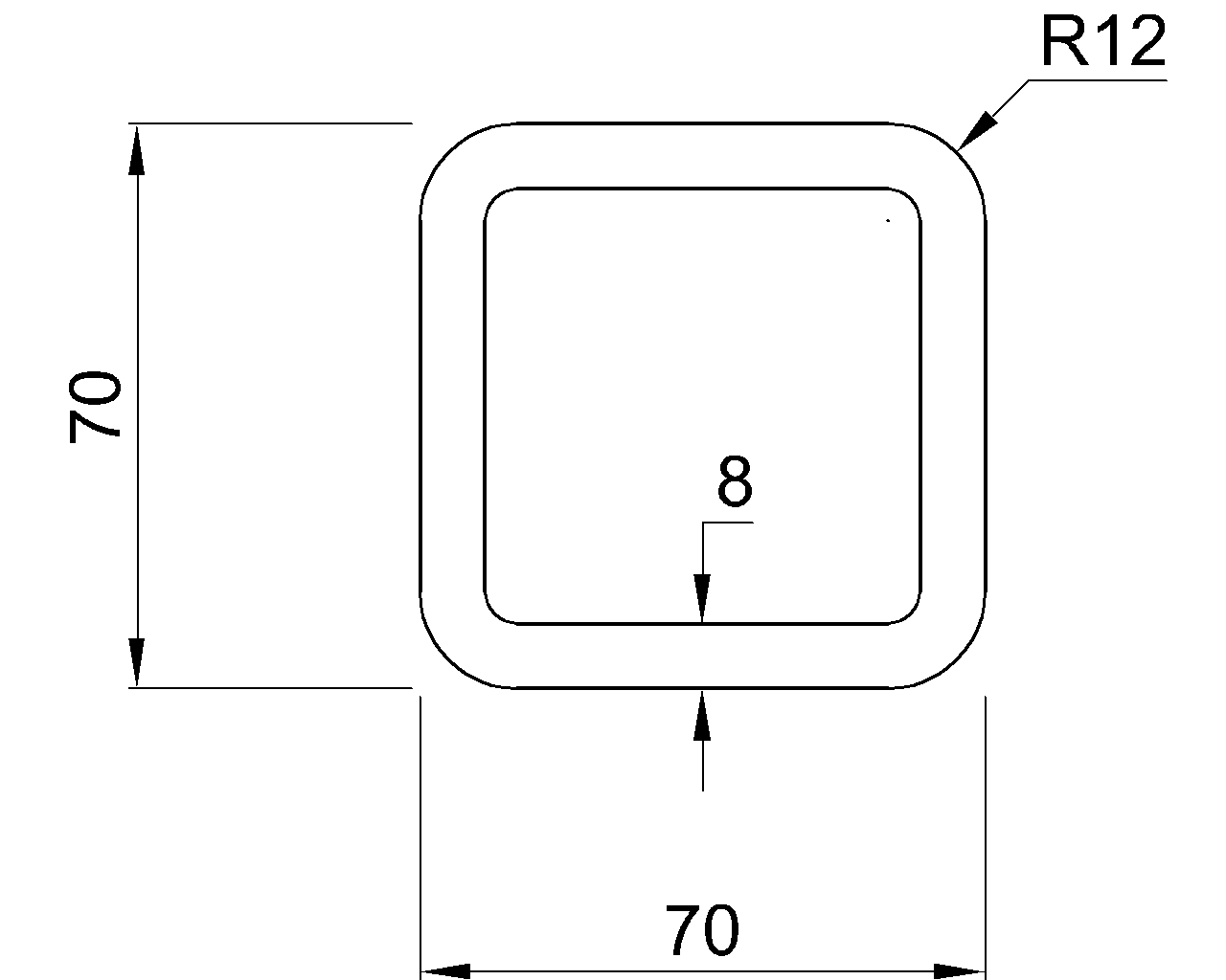 Celsius 355 SHS 70x70x8
