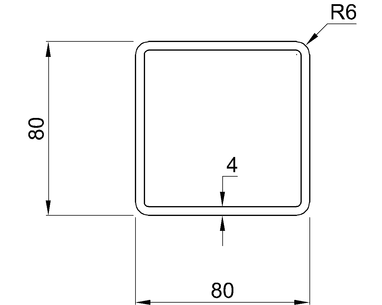 Celsius 355 SHS 80x80x4