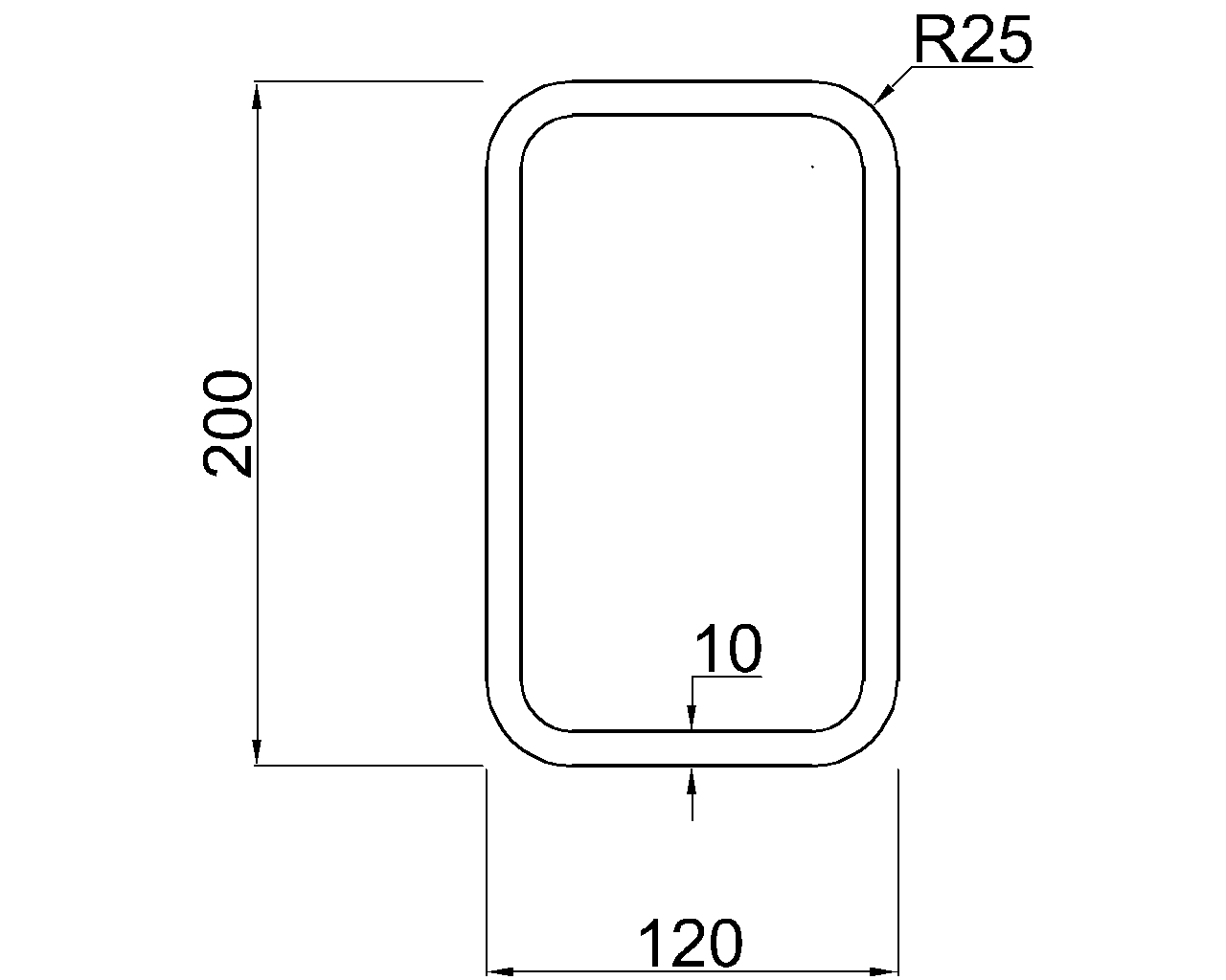 RHS 200x120x10
