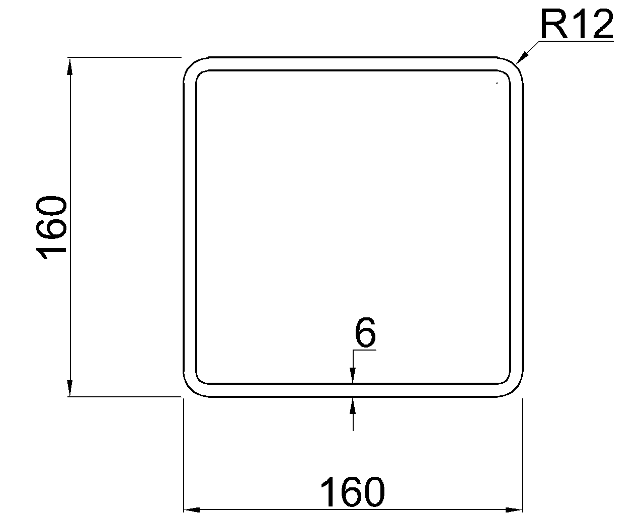 SHS 160x160x6