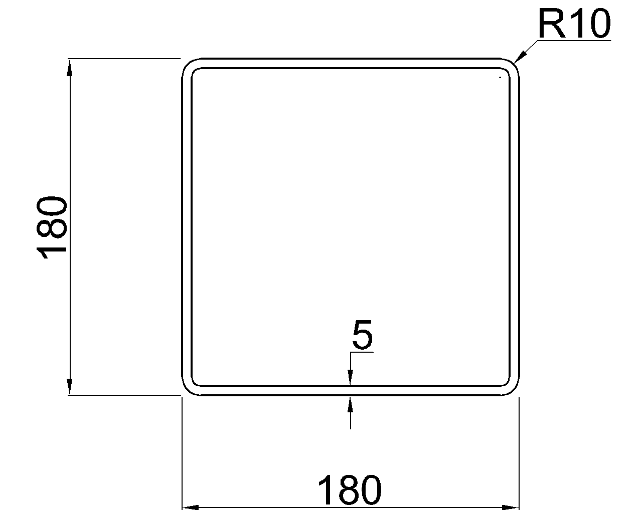 SHS 180x180x5
