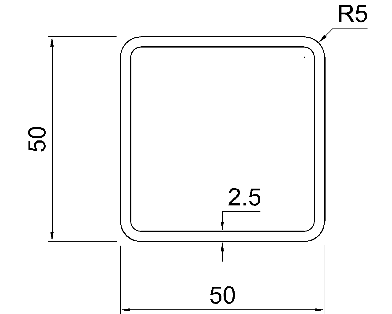 SHS 50x50x2.5