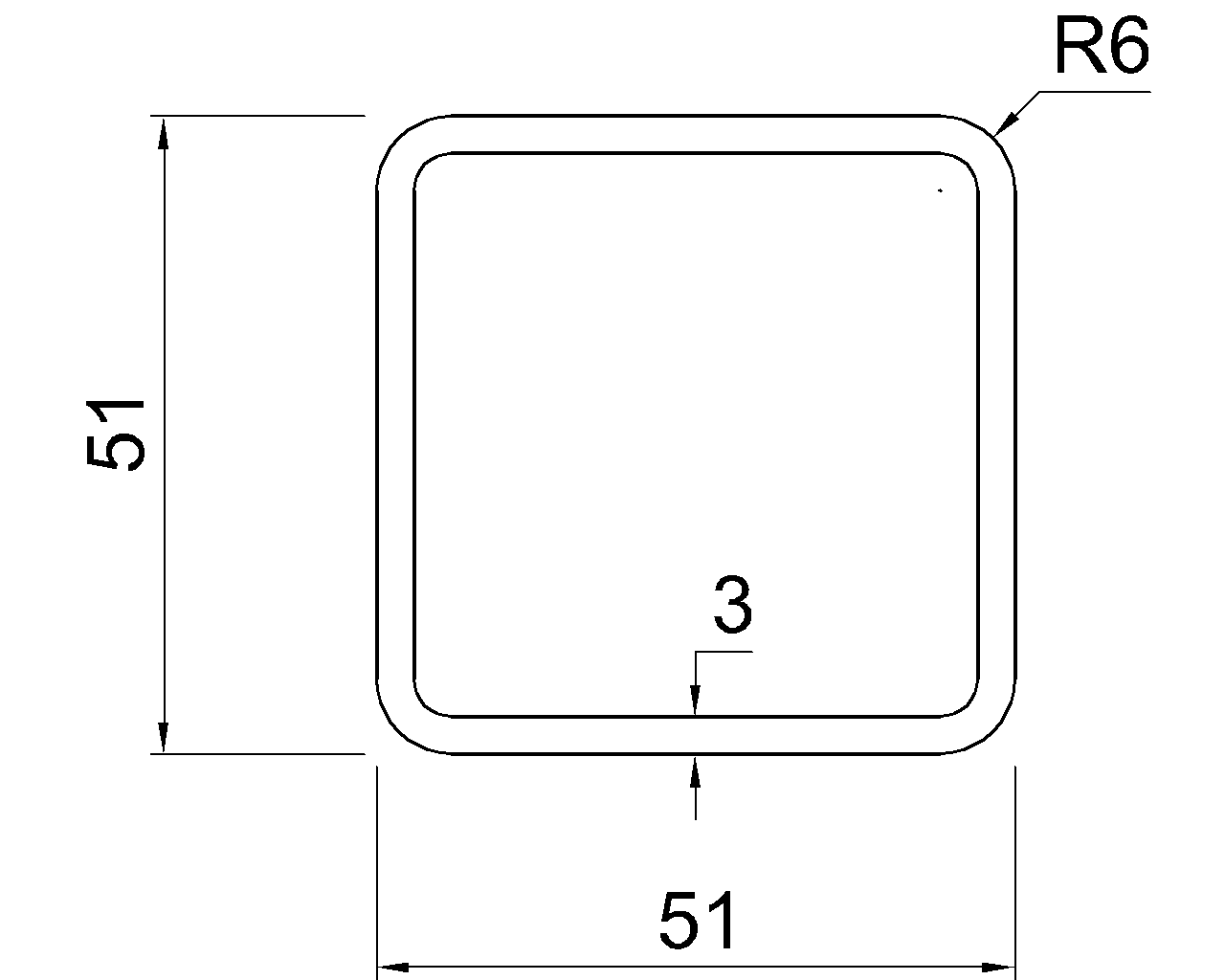 SHS 51x51x3