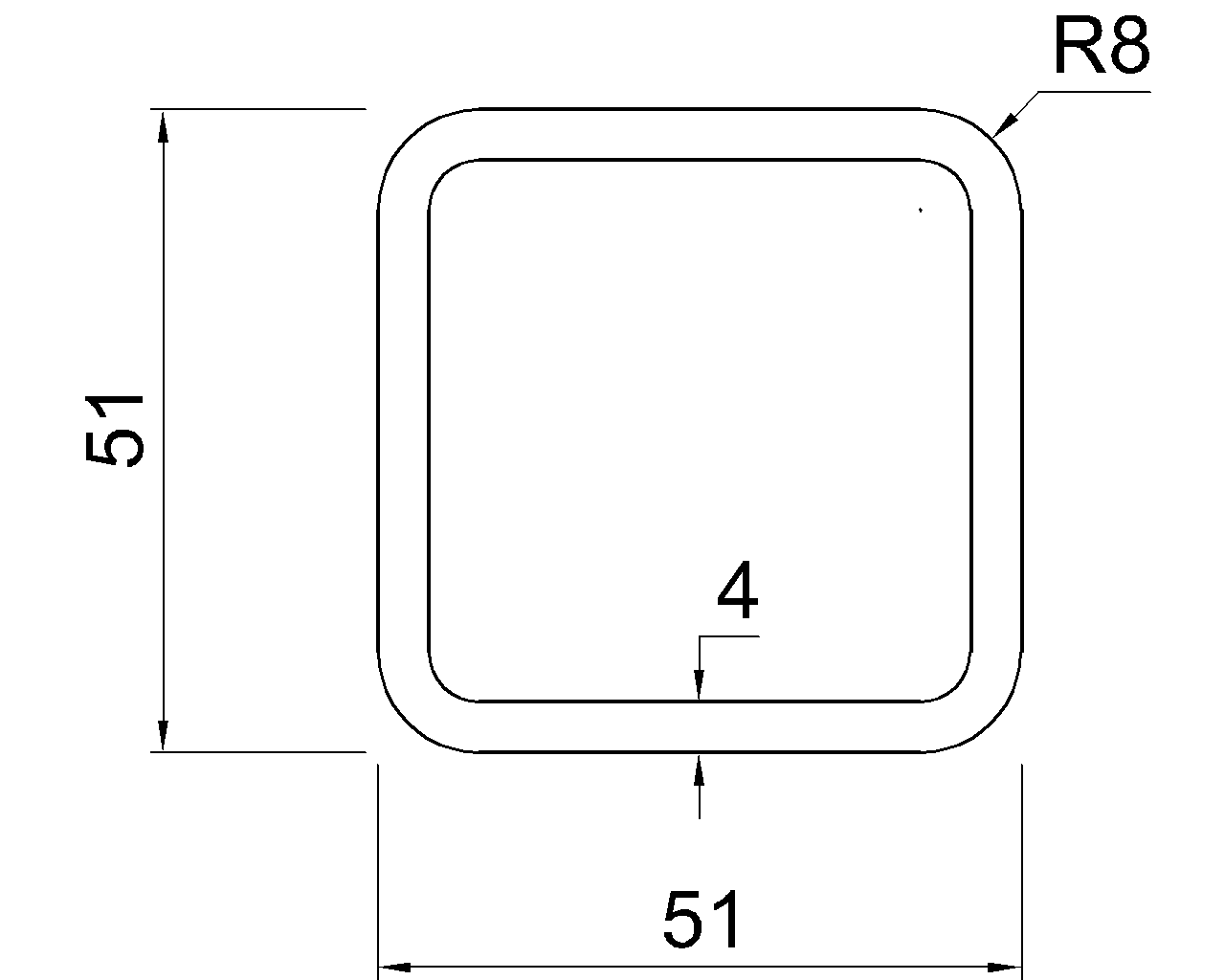 SHS 51x51x4