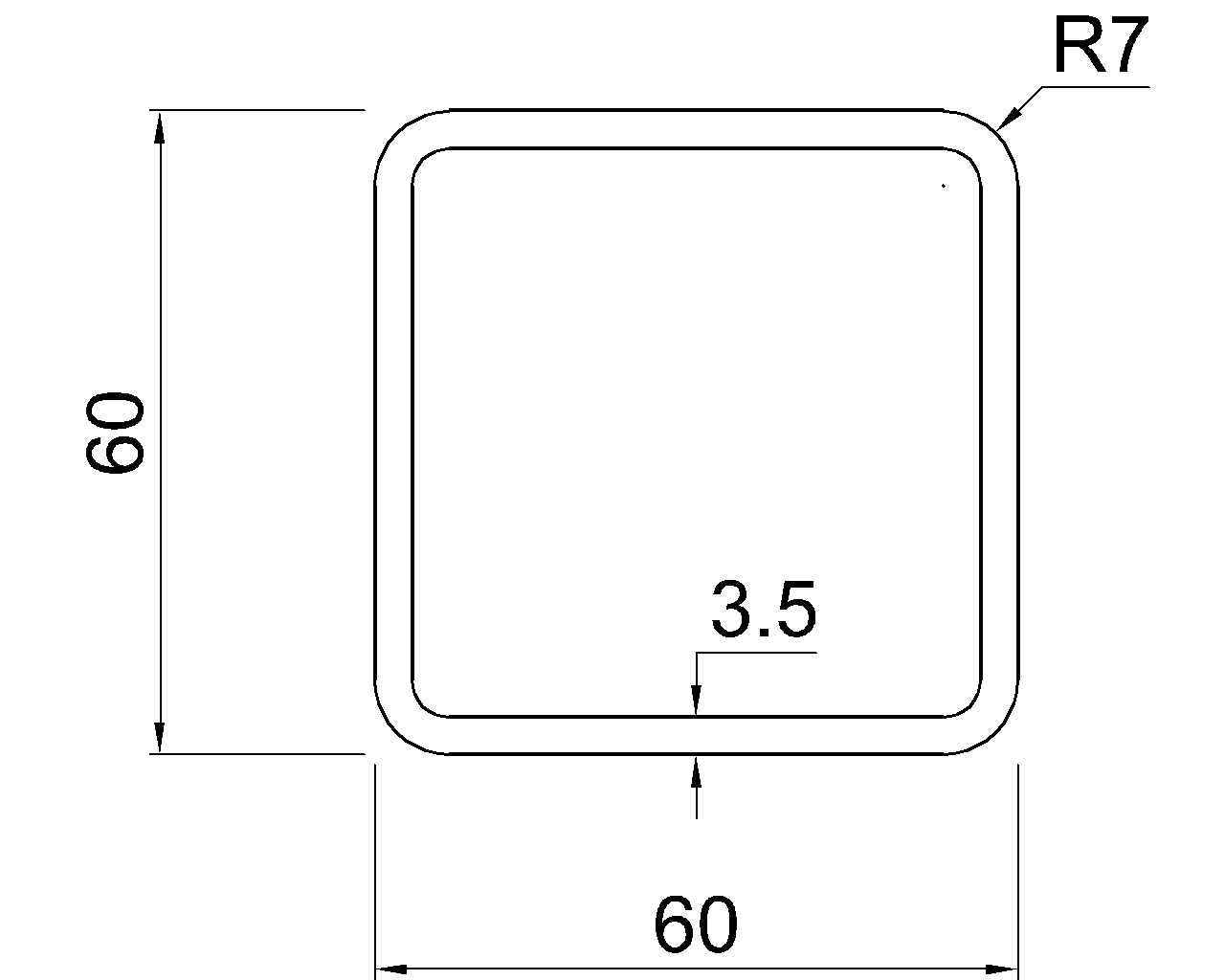 SHS 60x60x3.5
