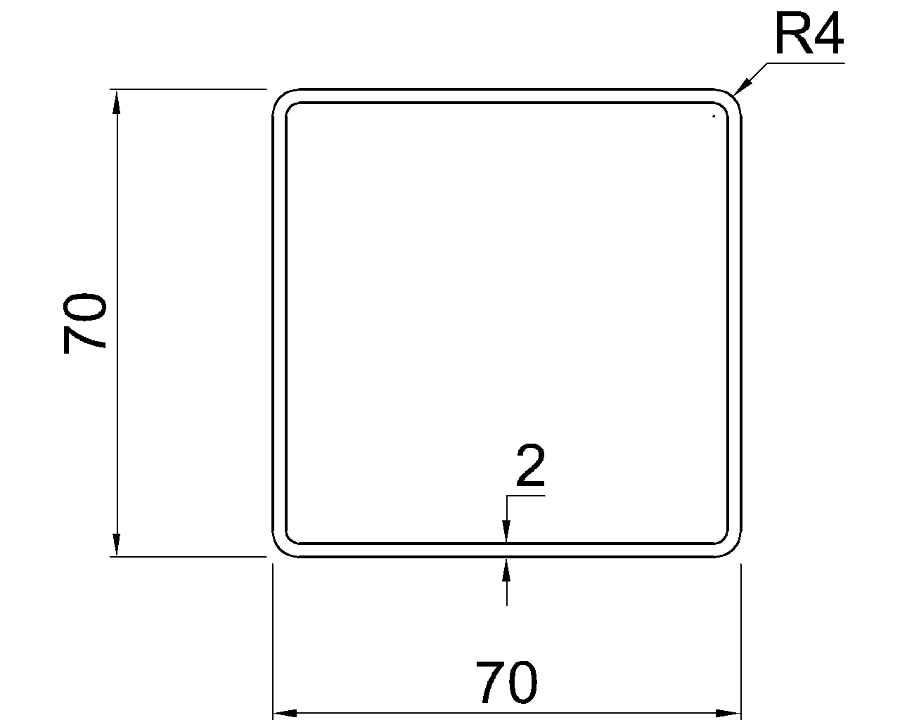SHS 70x70x2