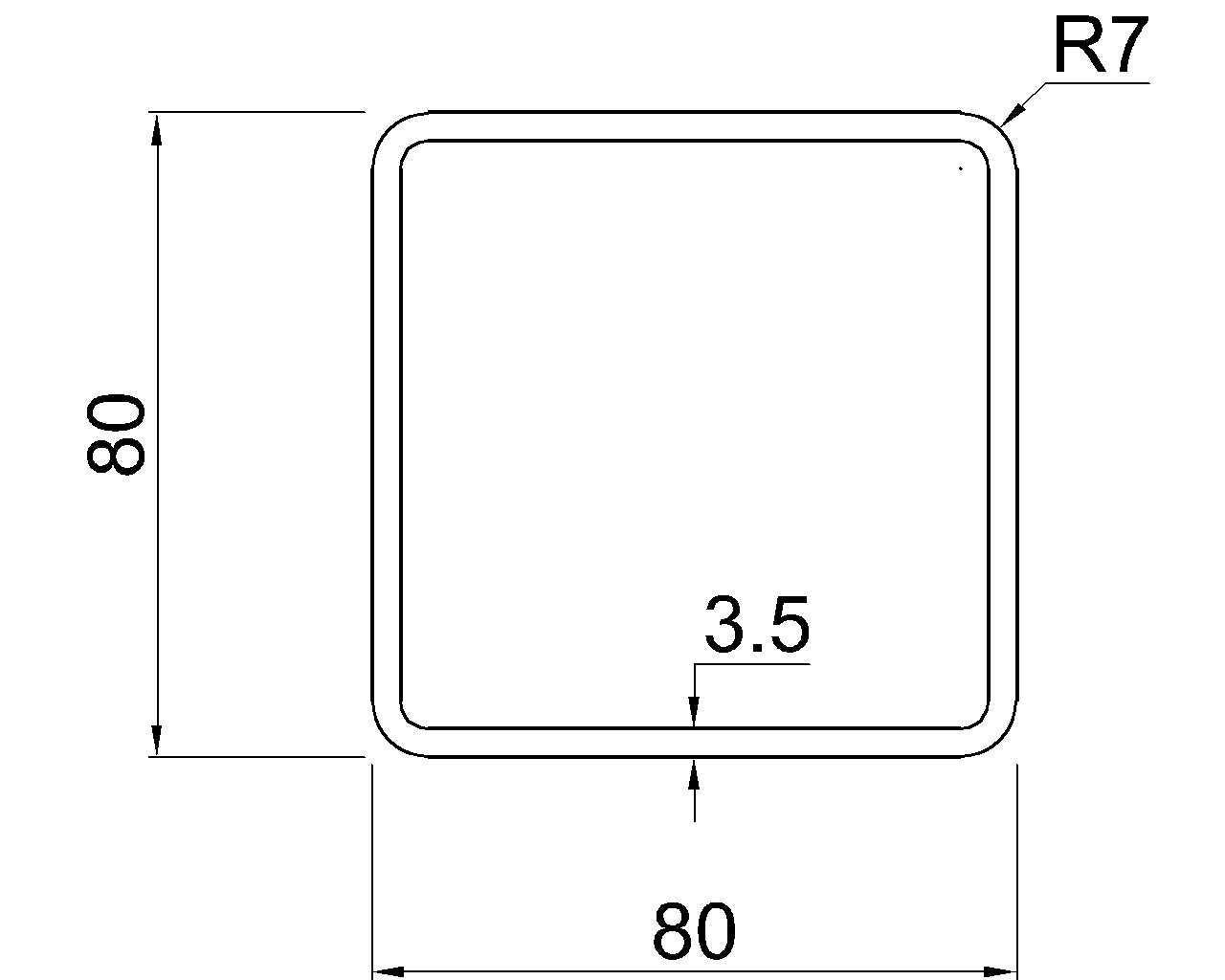 SHS 80x80x3.5