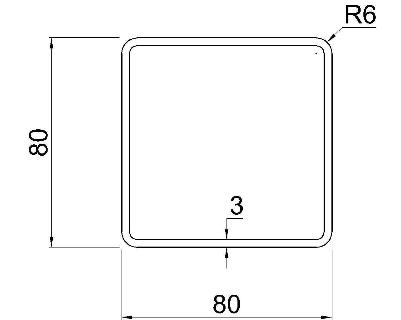 SHS 80x80x3