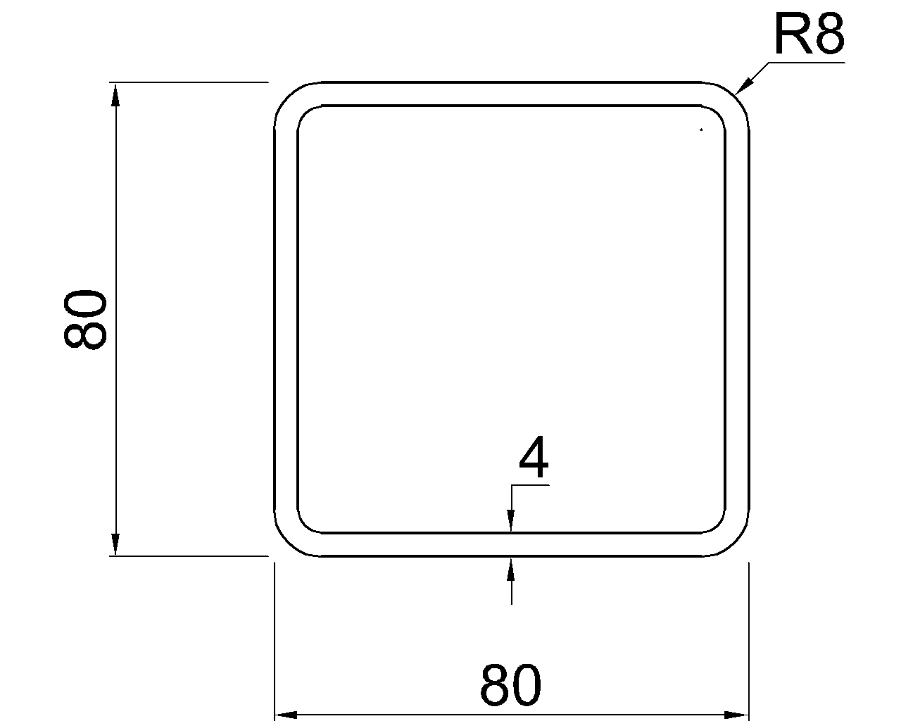SHS 80x80x4