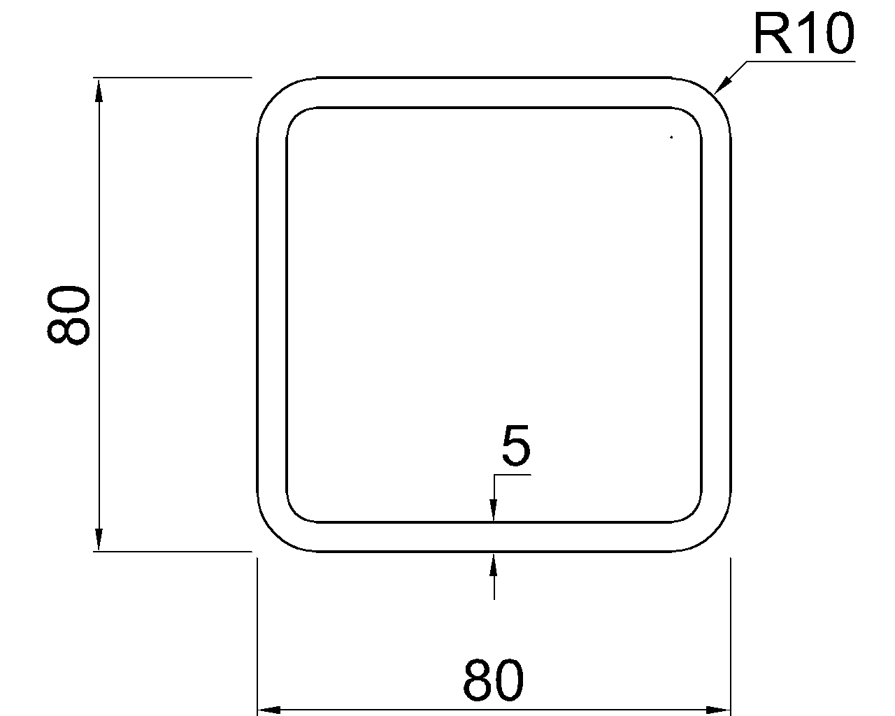 SHS 80x80x5