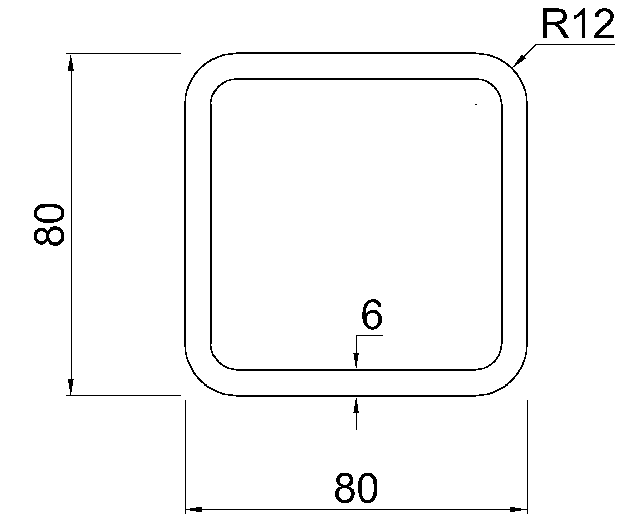 SHS 80x80x6