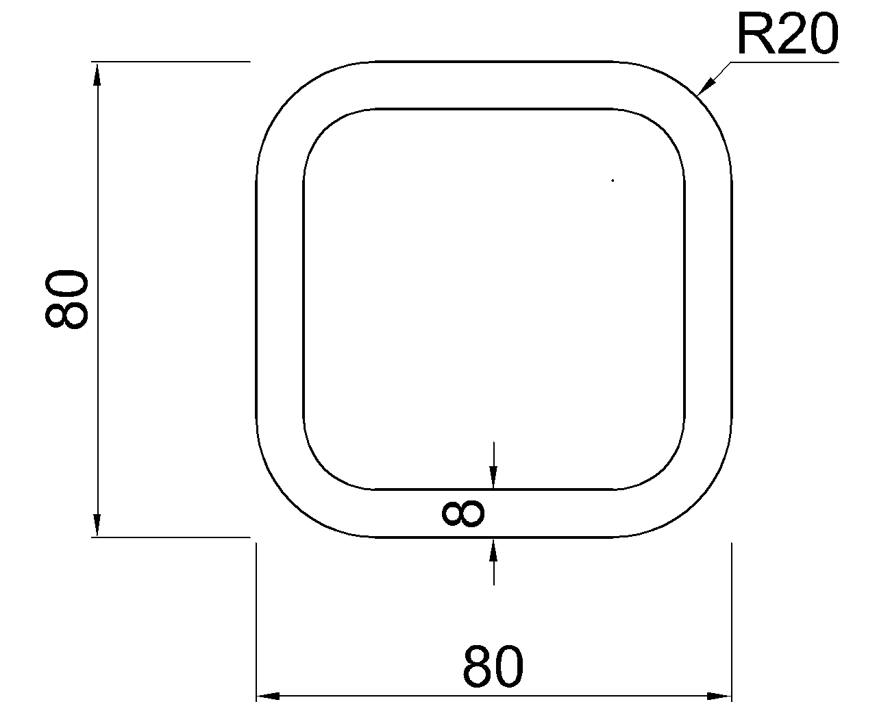 SHS 80x80x8